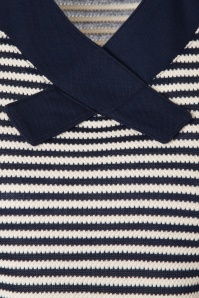 Mademoiselle YéYé - 60s Lou Stripes Top in Navy and Cream 3