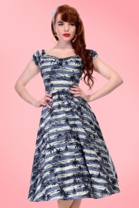 Collectif Clothing - Dolores Mahiki poppenjurk in blauw 8