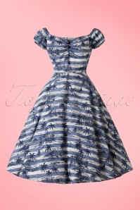 Collectif Clothing - 50s Dolores Mahiki Doll Dress in Blue 3