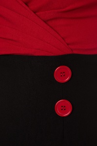 Steady Clothing - Diva Set Sail Pencil-jurk in zwart en rood 4