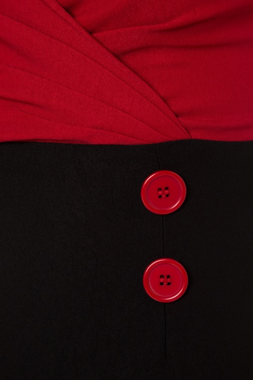 Steady Clothing - Diva Set Sail Pencil Dress in Schwarz und Rot 4