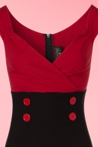 Steady Clothing - Diva Set Sail Pencil-jurk in zwart en rood 3