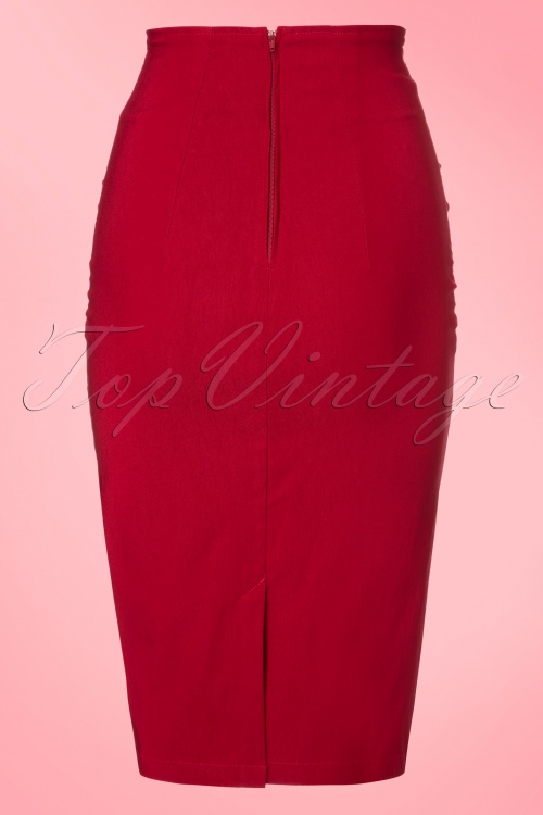 Steady Clothing - TopVintage exclusive ~ Vivian Pencil Skirt Années 50 en Rouge 5