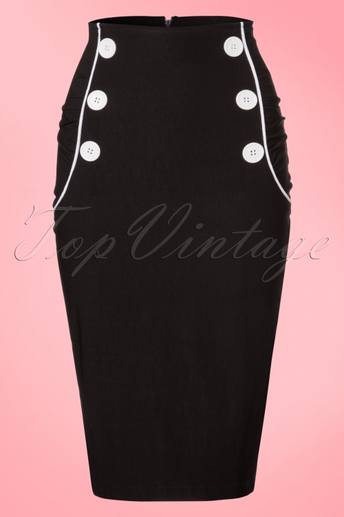 Steady Clothing - 50s Vivian Pencil Skirt in Black 2