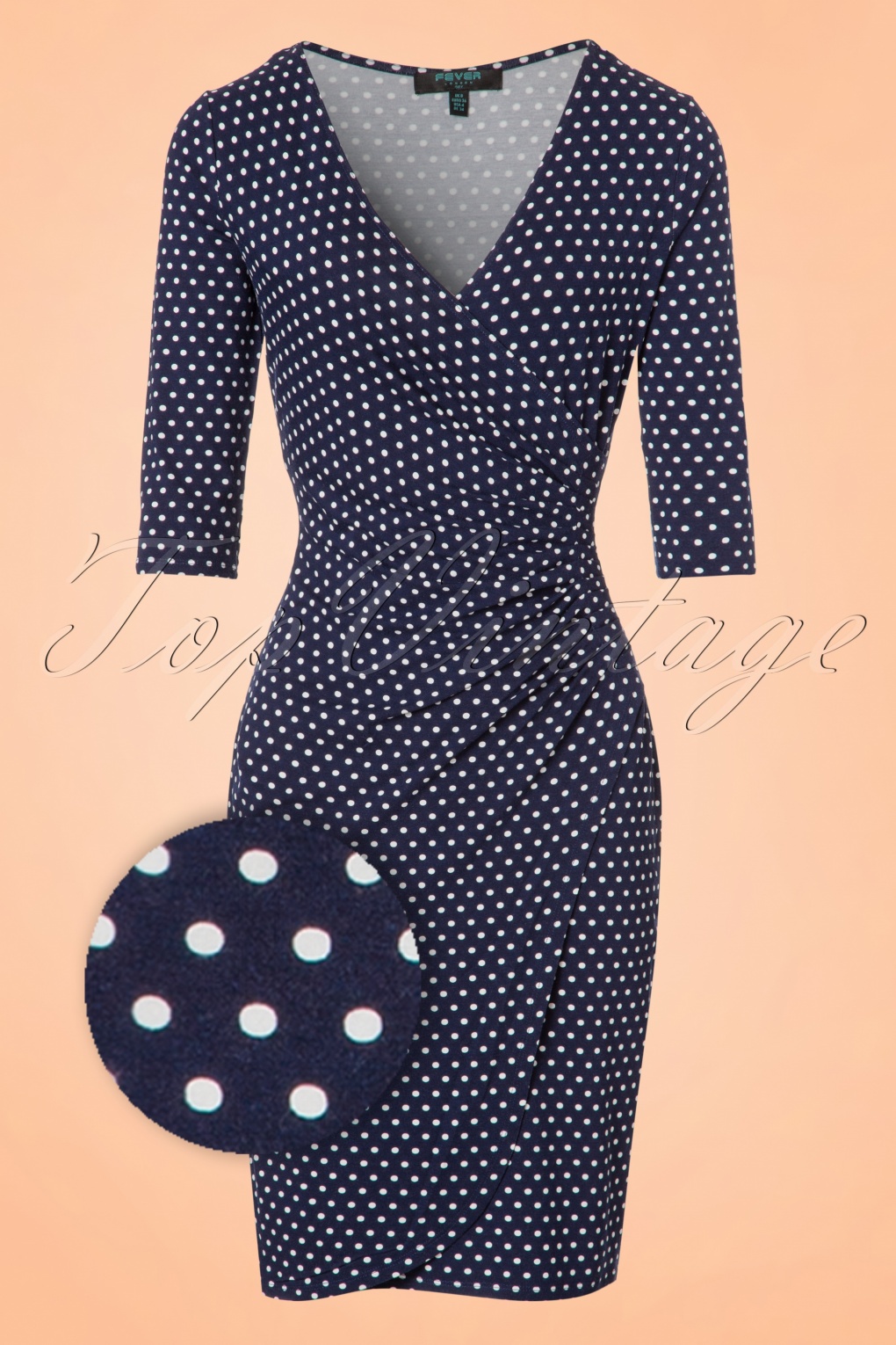navy and white spot dress