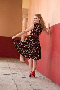 Pinup Couture - Heidi Black Cherry Swing dress 9