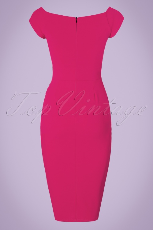 Vintage Chic for Topvintage - 50s Louisa Pencil Dress in Magenta 5