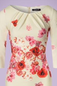 Vintage Chic for Topvintage - 50s Marcella Floral Pencil Dress in Cream 3