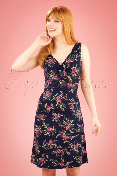 King Louie - 60s Ginger Farewell Dress in Ink Blue