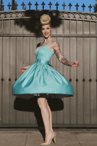 Collectif Clothing - 50s Jade Swing Dress in Light Blue 5