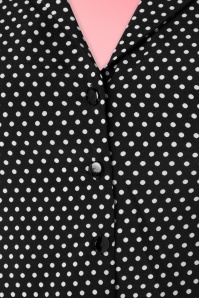 Banned Retro - 50s Lovely Day Polkadot Blouse in Black and White 3