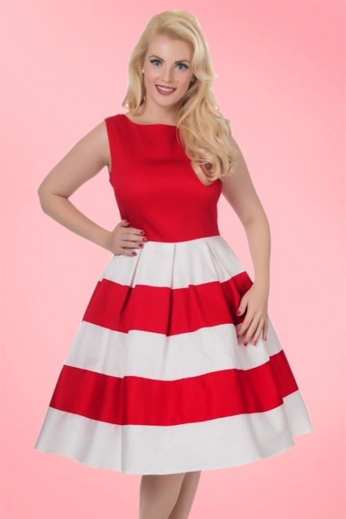 Dolly and Dotty - Anna-jurk in rood en wit 3
