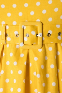 Dolly and Dotty - 50s Lola Polkadot Swing Dress in Yellow 3
