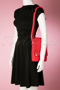 La Parisienne - 60s Francis Bow Shoulder Bag in Red 7