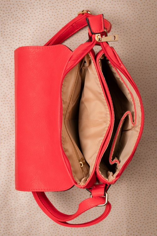 La Parisienne - 60s Francis Bow Shoulder Bag in Red 4