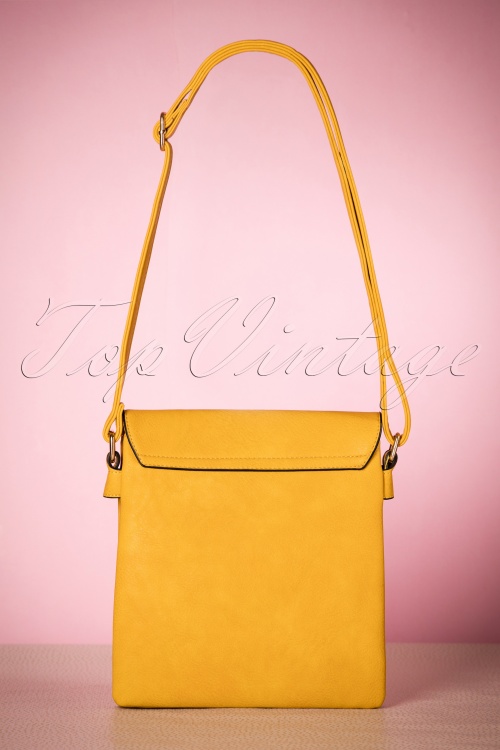 La Parisienne - 60s Francis Bow Shoulder Bag in Mustard 5