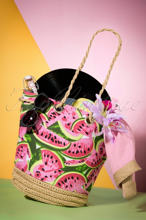 Collectif Clothing - 50s Tropical Watermelon Beach Bag 2