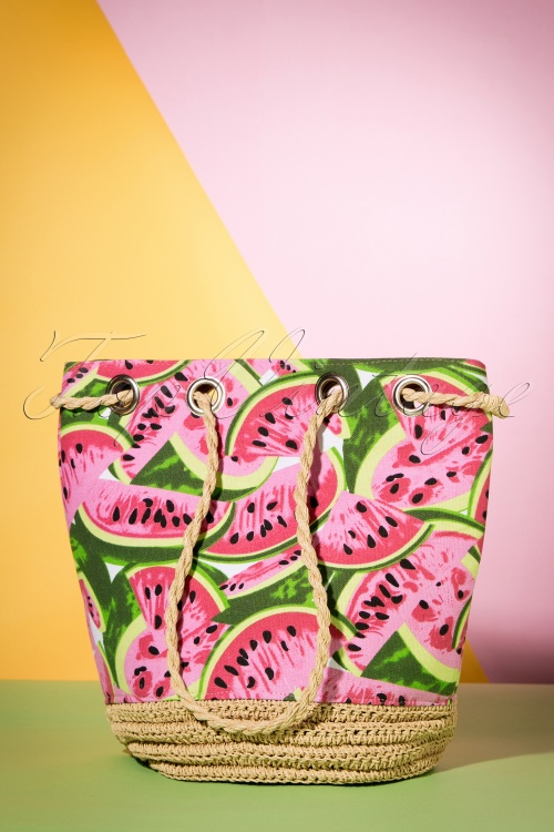 Collectif Clothing - 50s Tropical Watermelon Beach Bag 4