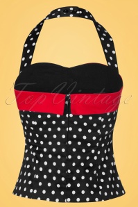 Dolly and Dotty - TopVintage exclusive ~ 50s Rudy Polkadot Halter Top in Black 2