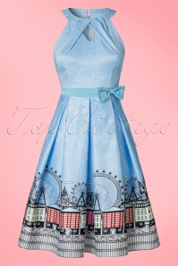 Lindy Bop - 50s Cherel London Swing Dress in Light Blue 3