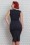 Miss Candyfloss - 50s Signe Lee Pencil Dress in Navy and White 8