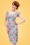 Collectif Clothing - 50s Dolores Peony Floral Pencil Dress in Light Blue 3