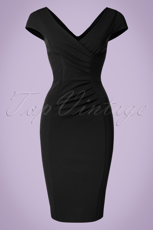 Vintage Chic for Topvintage - 50s Brenda Pencil Dress in Black 2