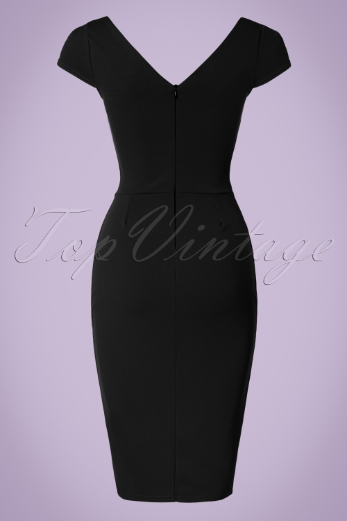 Vintage Chic for Topvintage - 50s Brenda Pencil Dress in Black 5