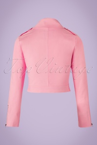 Collectif Clothing - 50s Outlaw Biker Jacket in Bubblegum Pink 4