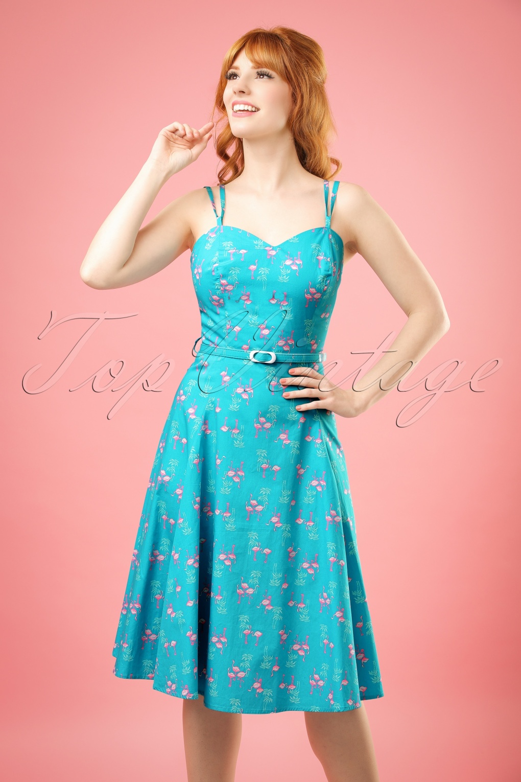 flamingo swing dress