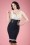 Steady Clothing - 50s Diva Set Sail Pencil Dress in Navy and White