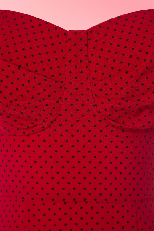 Stop Staring! - 50s Tulsa Polkadot Pencil Dress in Red 5