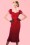 Stop Staring! - Robe Années 50 Tulsa Polkadot Pencil Dress en Rouge 3