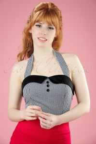 Dolly and Dotty - TopVintage exclusive ~ 50s Halter Gingham Top in Black and White