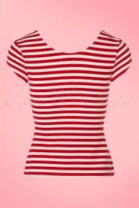 Unique Vintage - 50s Marty Knit Stripes Top in Red and White 7