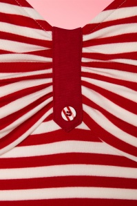 Unique Vintage - Marty Knit Stripes Top in Rot und Weiß 6