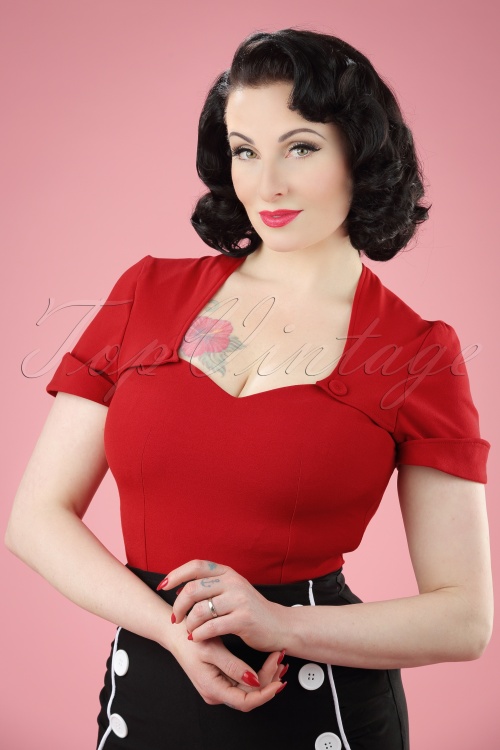 50s Elsy Top In Red