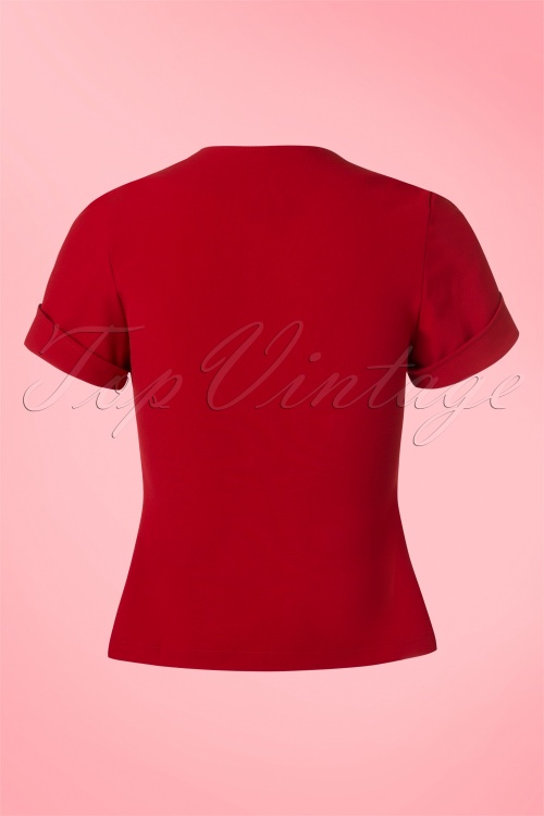 Miss Candyfloss - 50s Elsy Top in Red 5