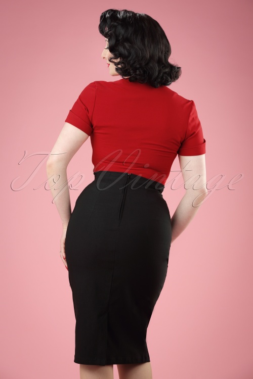 Steady Clothing - 50s Vivian Pencil Skirt in Black 5