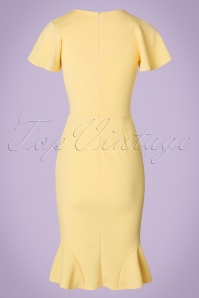 Vintage Chic for Topvintage - 50s Peggy Waterfall Pencil Dress in Yellow 4