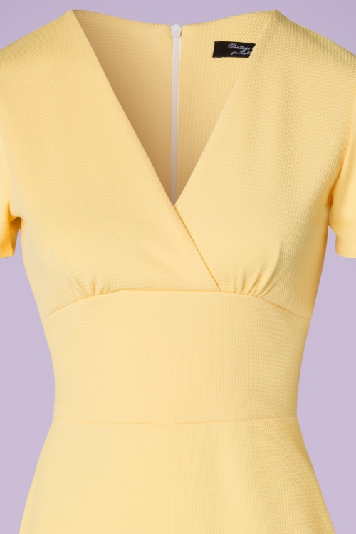 Vintage Chic for Topvintage - Robe Années 50 Peggy Waterfall Pencil Dress en Jaune 2