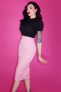 Vixen by Micheline Pitt - 50s Vixen Pencil Skirt in Baby Pink