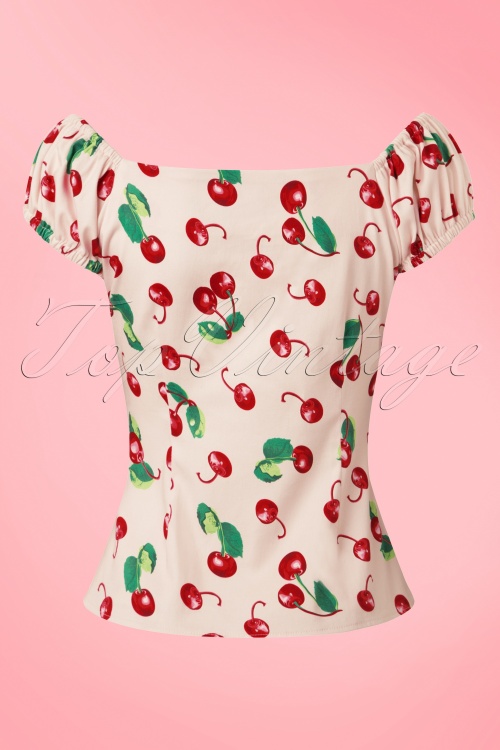 Collectif Clothing - Dolores Cherry Top in Pfirsich 4