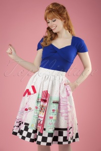 Unique Vintage - 50s Candy Shop Swing Skirt in Multi