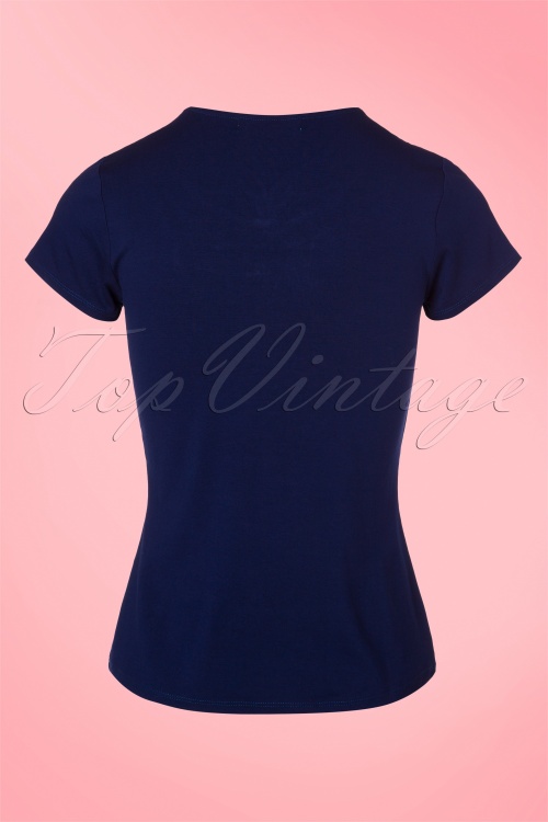 Fever - 50s Holywell Top in Navy 4