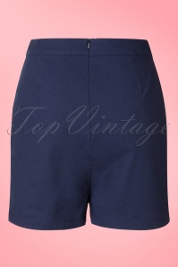 Collectif Clothing - Talis Shorts Années 50 en Bleu Marine 4