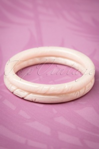 Splendette - TopVintage Exclusive ~ 20s Augusta Pearl Carved Bangles Set in Ivory