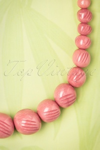 Splendette - TopVintage Exclusive ~ 20s Mena Carved Pearl Necklace in Pale Pink 3