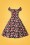 Collectif Clothing - Dolores Peony Floral Doll Dress Années 50 en Noir 8