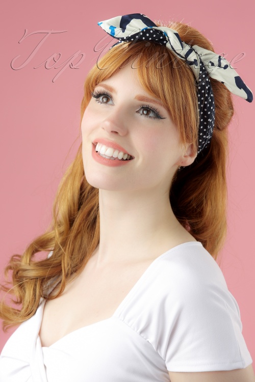 Be Bop a Hairbands - Sassy Sailor-haarsjaal in marineblauw